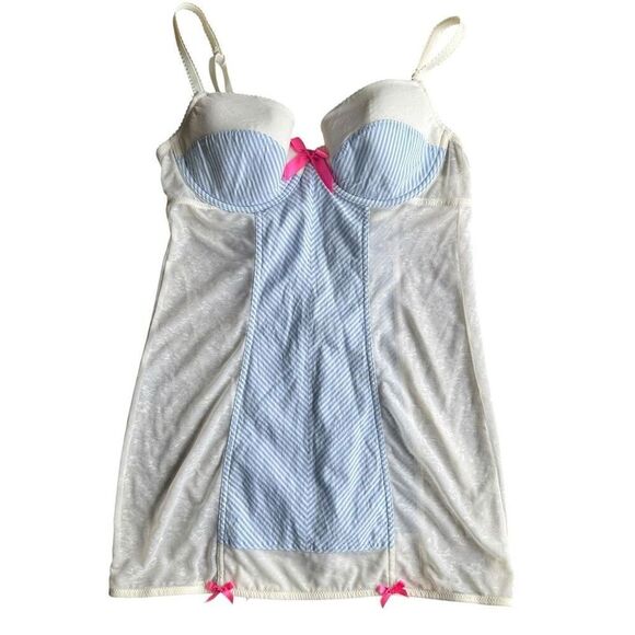 Victoria’s Secret Sexy Little Thing Lingerie One Piece With Pink Bows - Picture 1 of 4